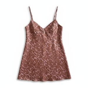 VTG Y2K NWT Victorias Secret Animal Print Lingerie Slip Dress Chemise M 2000